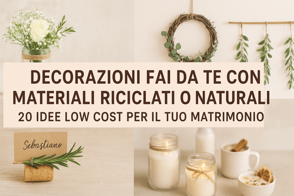 Decorazioni fai da te con materiali riciclati o naturali:  idee low cost per il tuo&nbsp;matrimonio