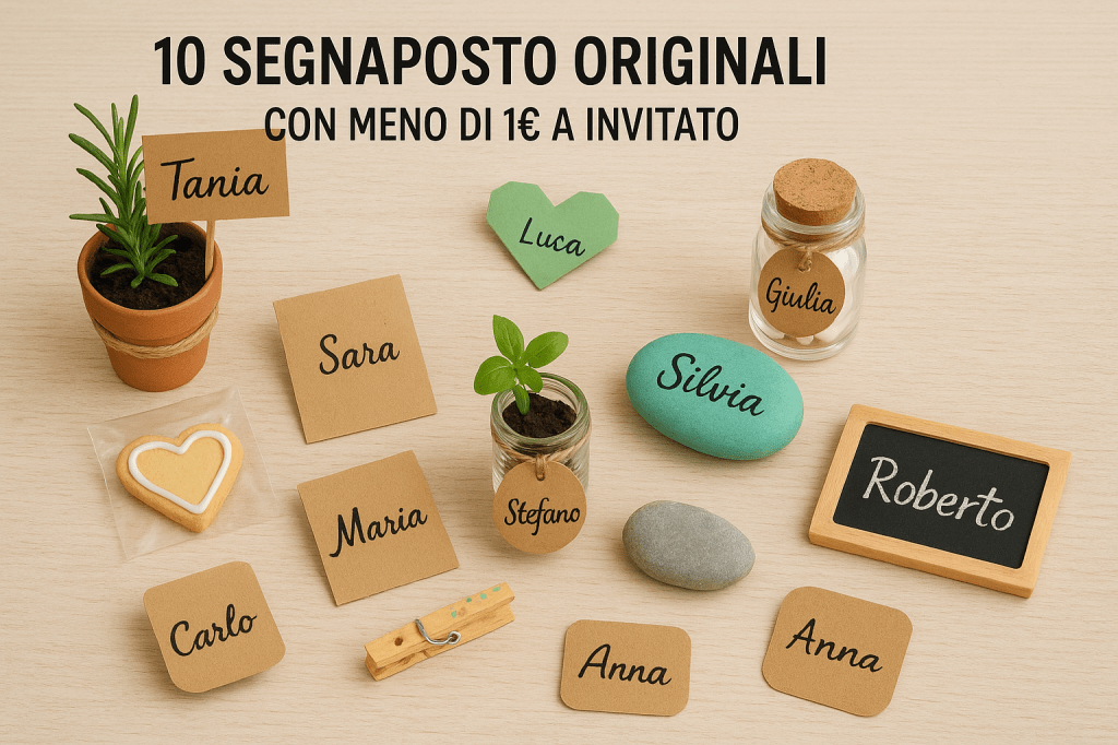 10 segnaposto originali con meno di 1€ a&nbsp;invitato